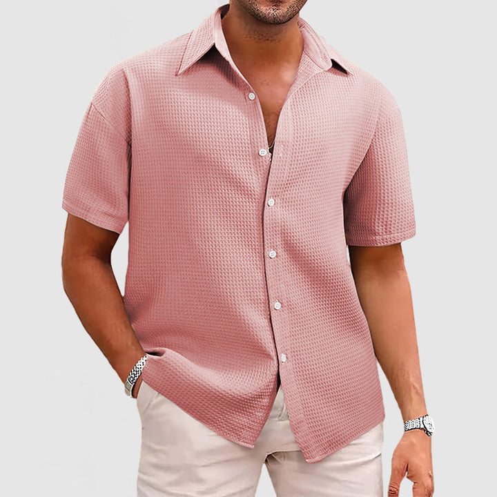 Garrick | Elegant & Comfortable Men's Shirt in Waffle Knit Pattern