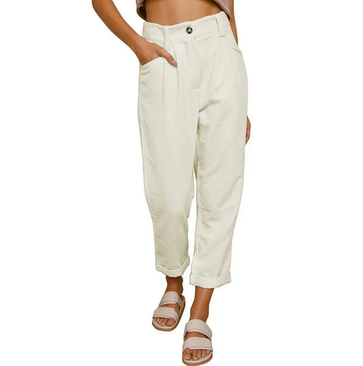 Ella™ Retro High-Waisted Corduroy Pants