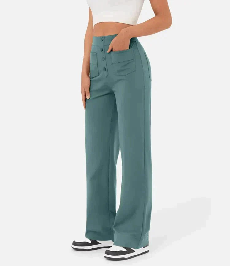 Luna - High Waist Stretch Trousers