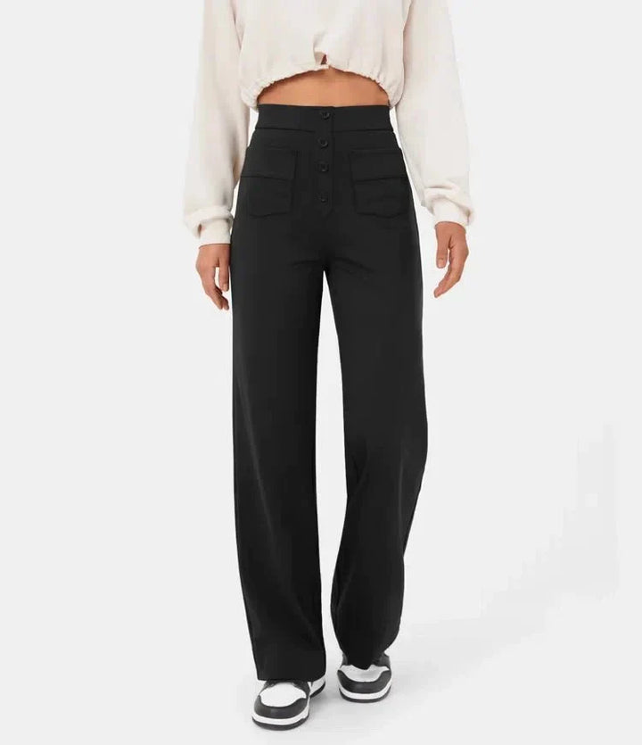 Luna - High Waist Stretch Trousers