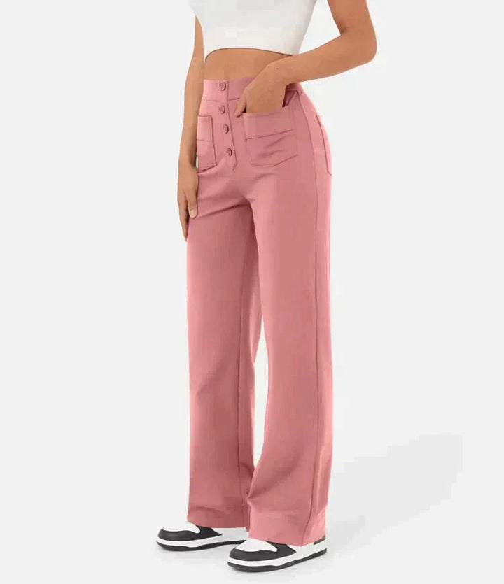 Luna - High Waist Stretch Trousers