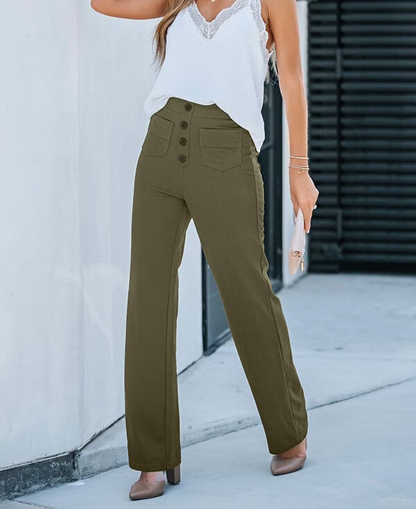 Luna - High Waist Stretch Trousers