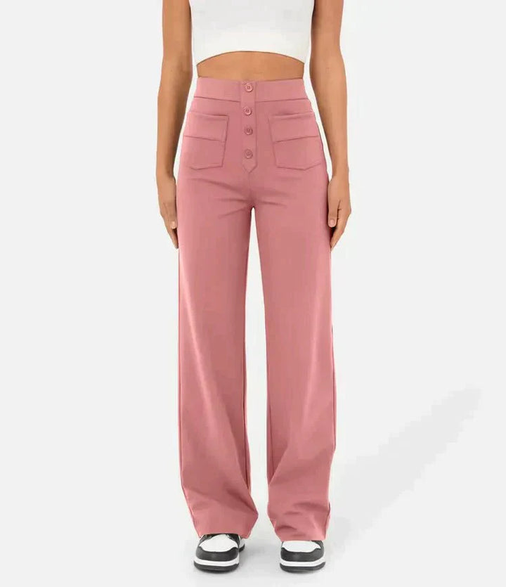 Luna - High Waist Stretch Trousers