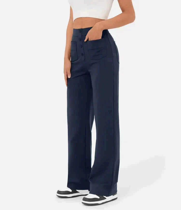 Luna - High Waist Stretch Trousers