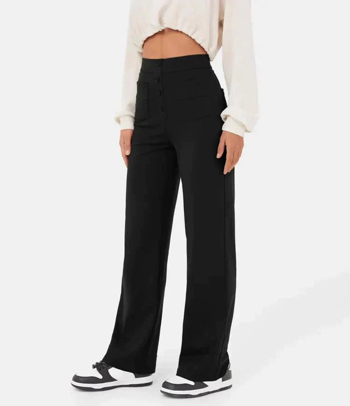 Luna - High Waist Stretch Trousers