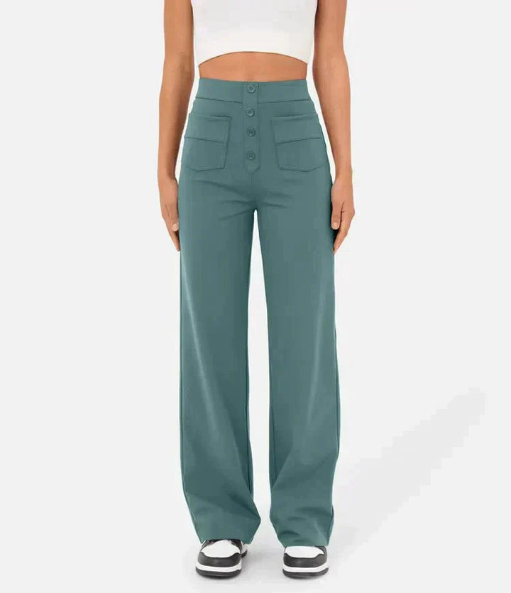 Luna - High Waist Stretch Trousers