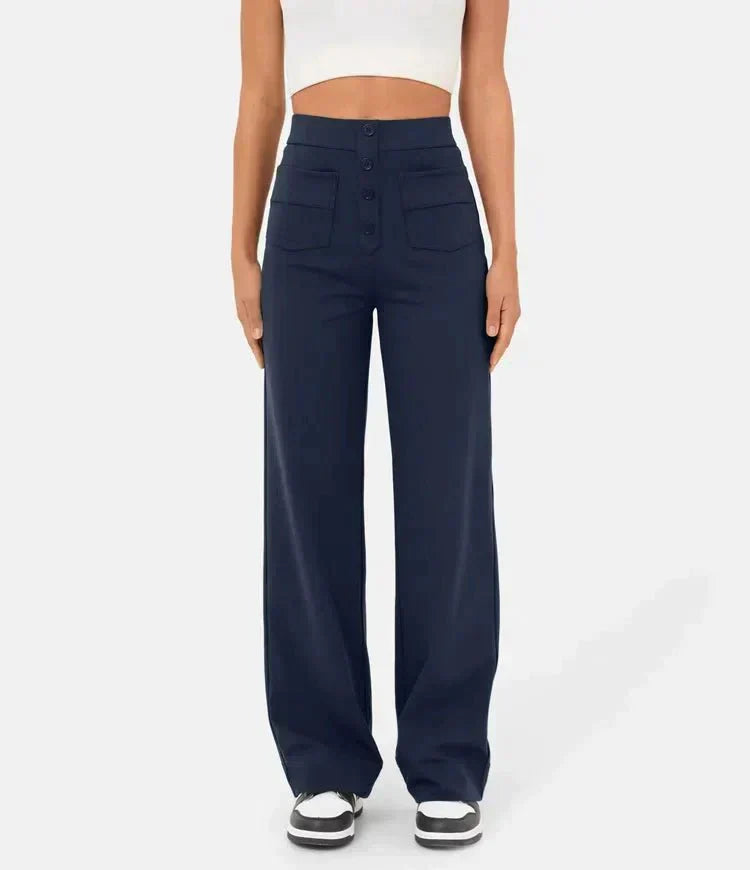 Luna - High Waist Stretch Trousers