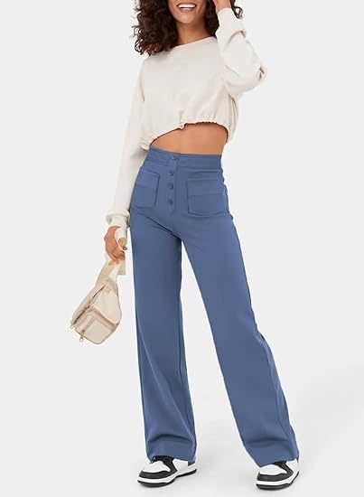 Luna - High Waist Stretch Trousers