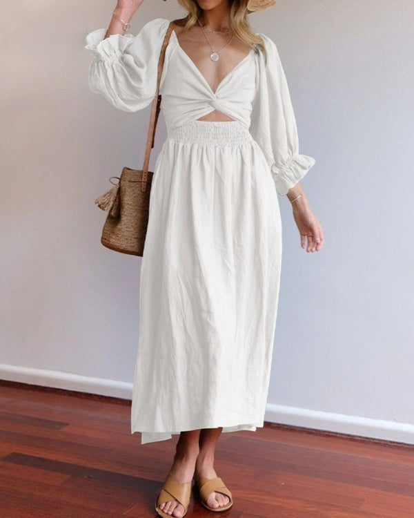 Beth - French Dress with Folded Sleeves