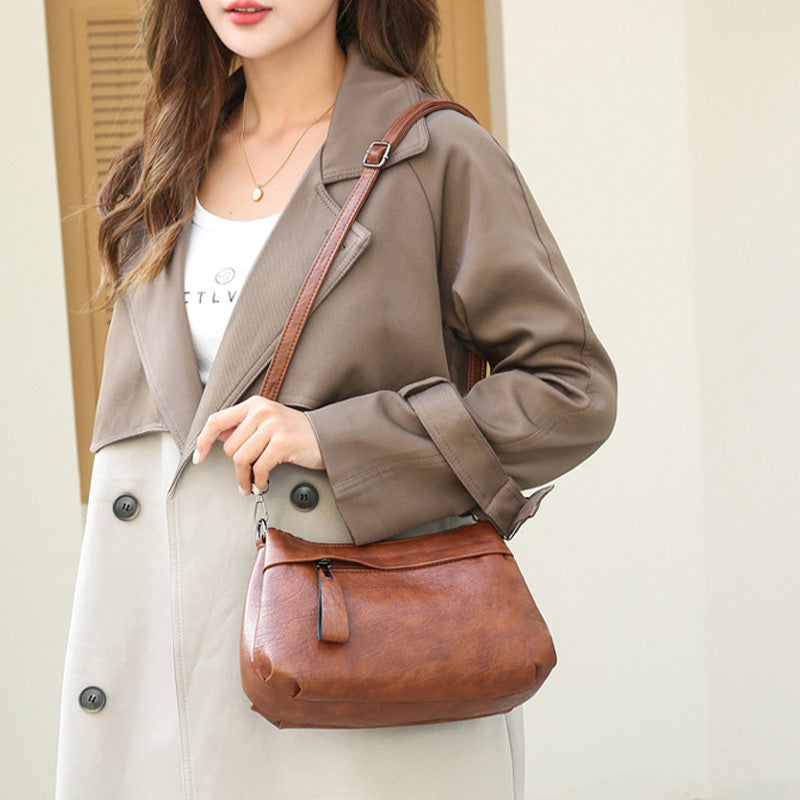 Angelica - Classic Leather Crossbody Bag