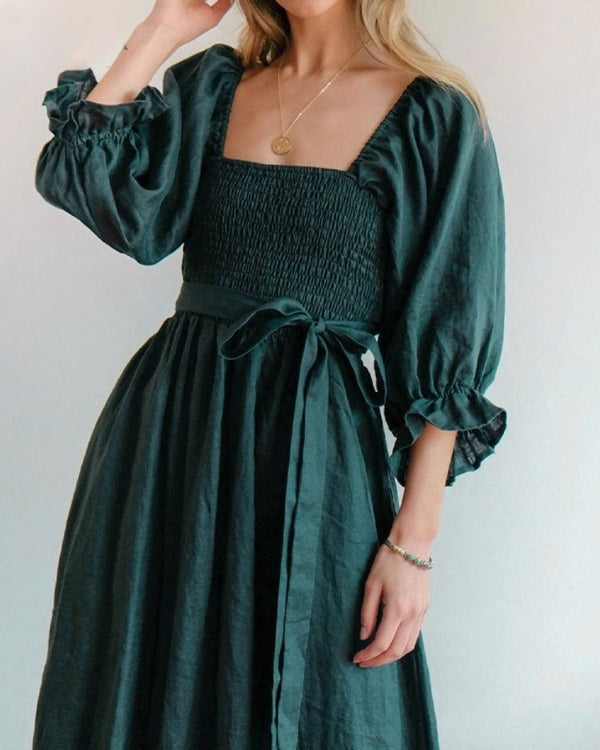 Beth - French Dress with Folded Sleeves