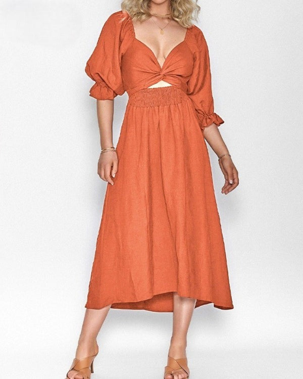 Beth - French Dress with Folded Sleeves