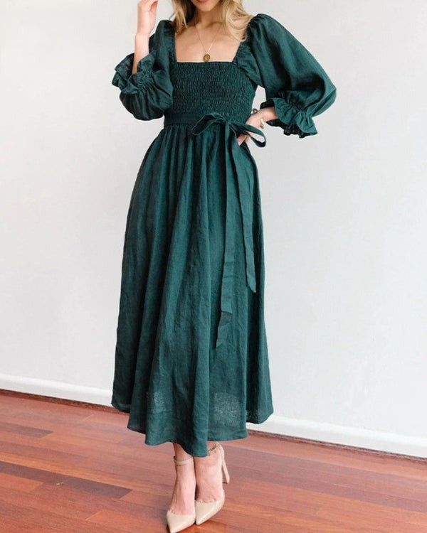 Beth - French Dress with Folded Sleeves