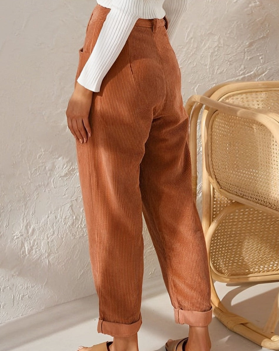 Ella™ Retro High-Waisted Corduroy Pants