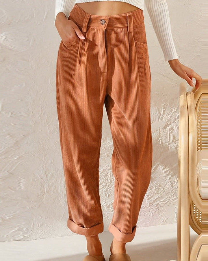 Ella™ Retro High-Waisted Corduroy Pants